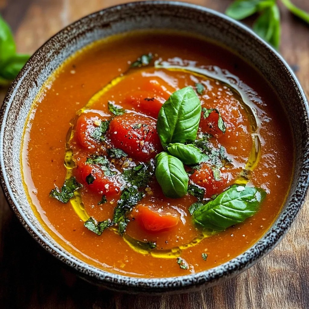 Köstliche geröstete Knoblauch-Tomaten-Suppe
