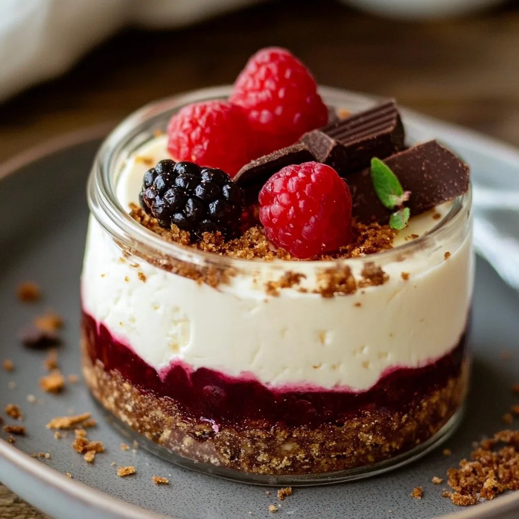 Lebkuchen-Kirsch-Dessert mit Cheesecake-Füllung