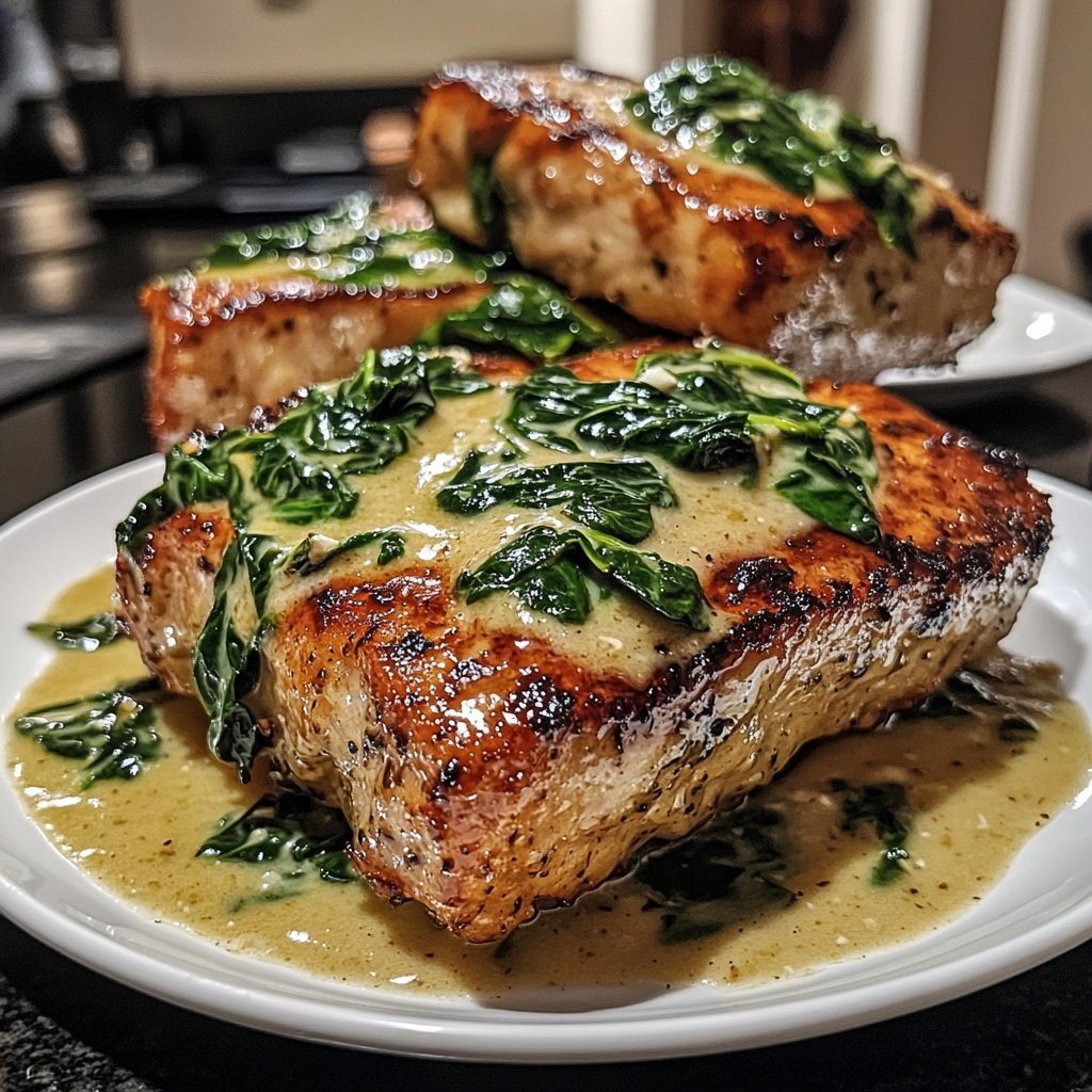 Hähnchenbrust mit Spinat