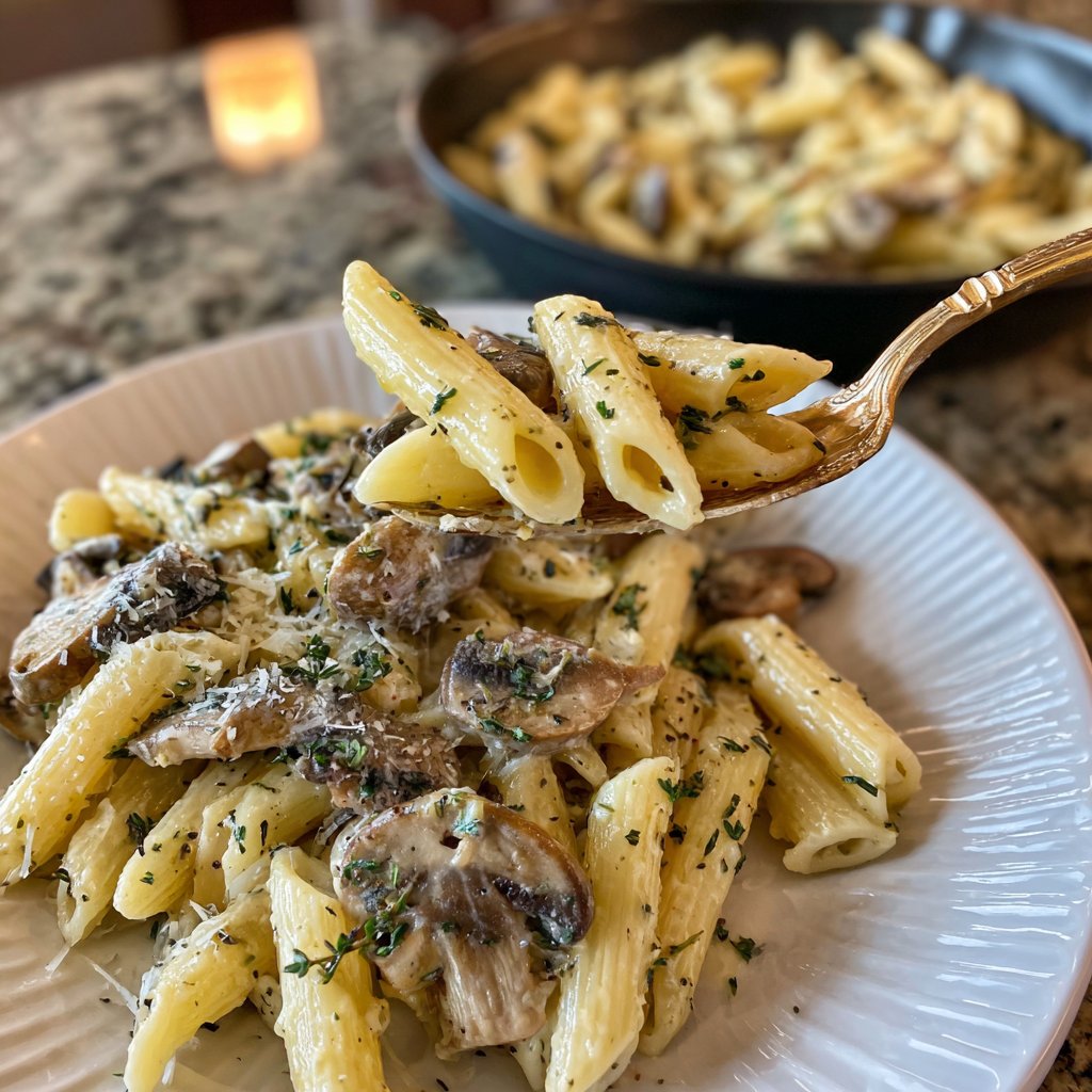 Penne mit Pilzen und Thymian