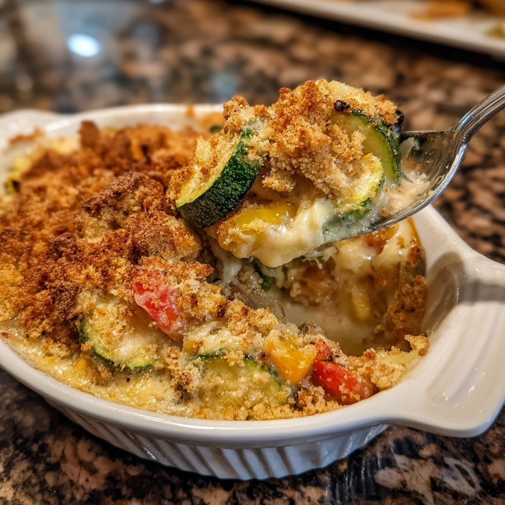 Abendessen mit Gemüseauflauf