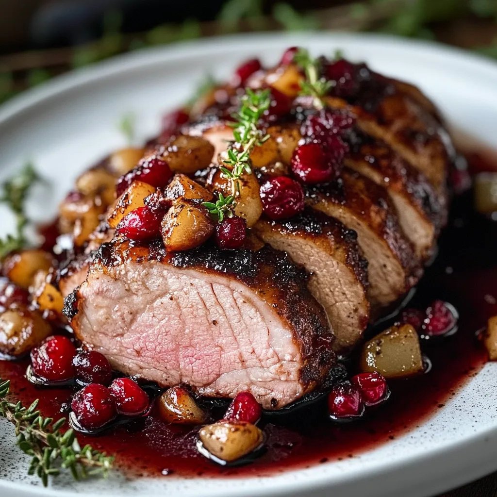 Rinderlendenbraten mit Cranberry-Dijon und Apfelwein-Glasur