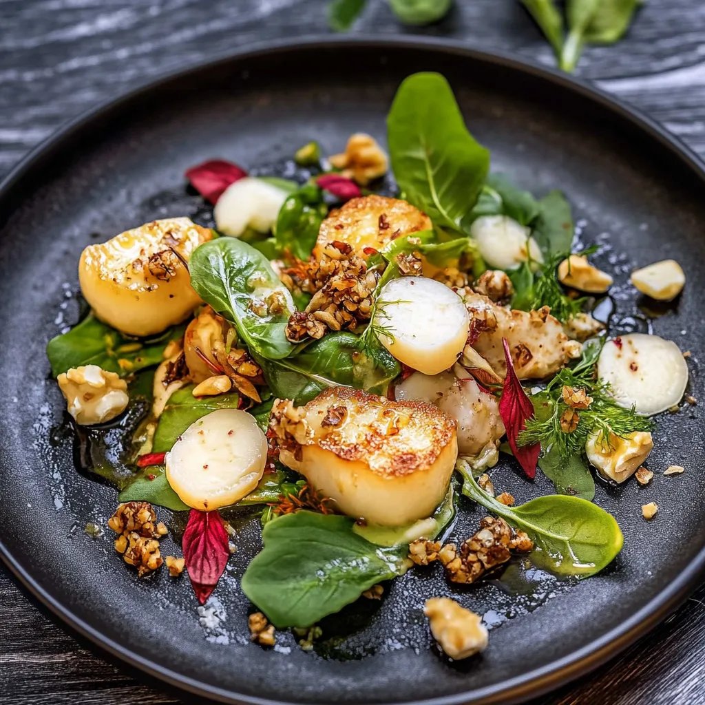 Feldsalat mit Birne, Walnuss und Ziegenkäse