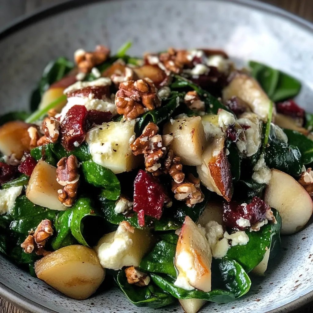 Spinat, Apfel, Gorgonzola & karamellisierte Walnüsse