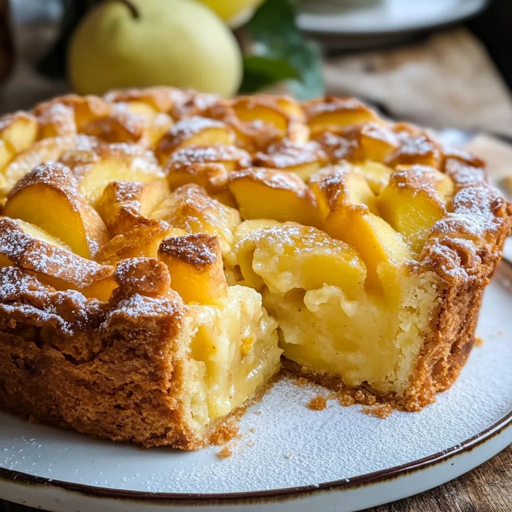 Omas saftiger Apfelkuchen mit Pudding