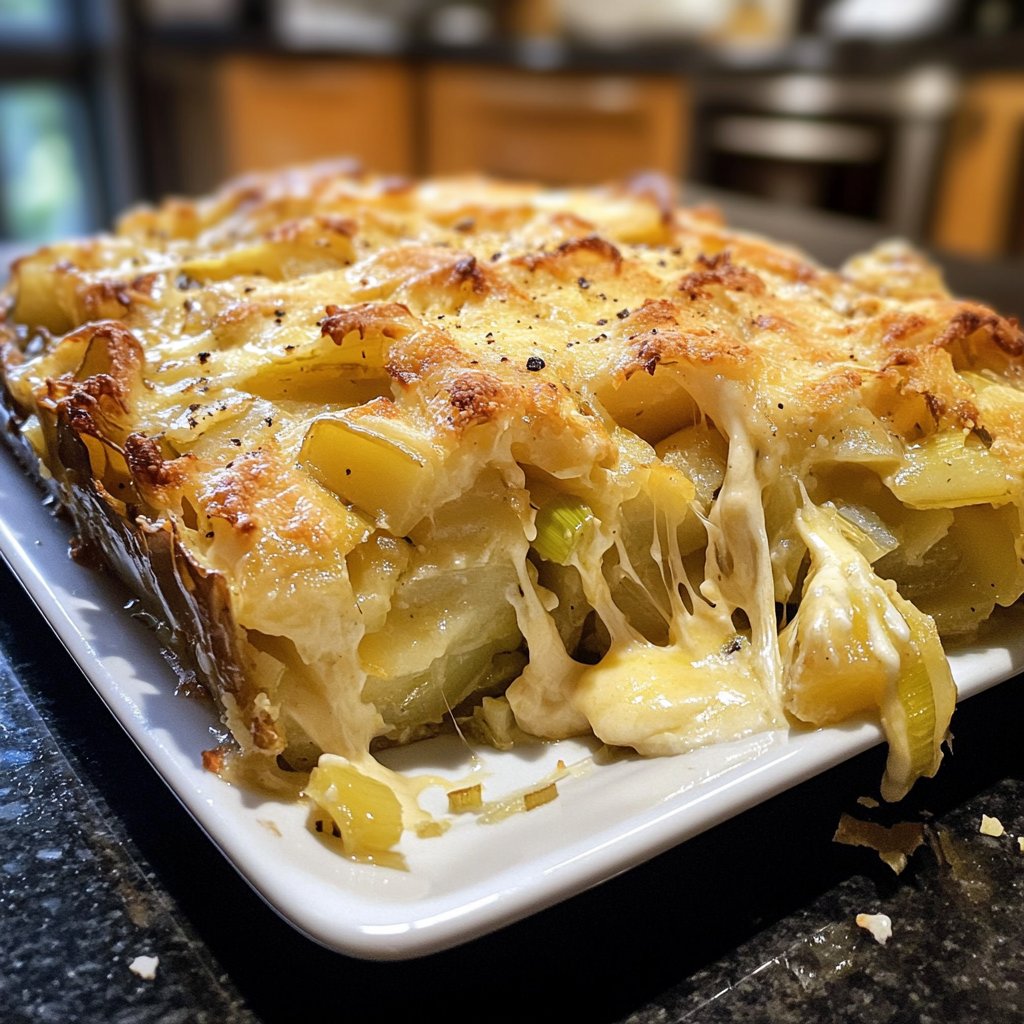 Kartoffelauflauf mit Lauch