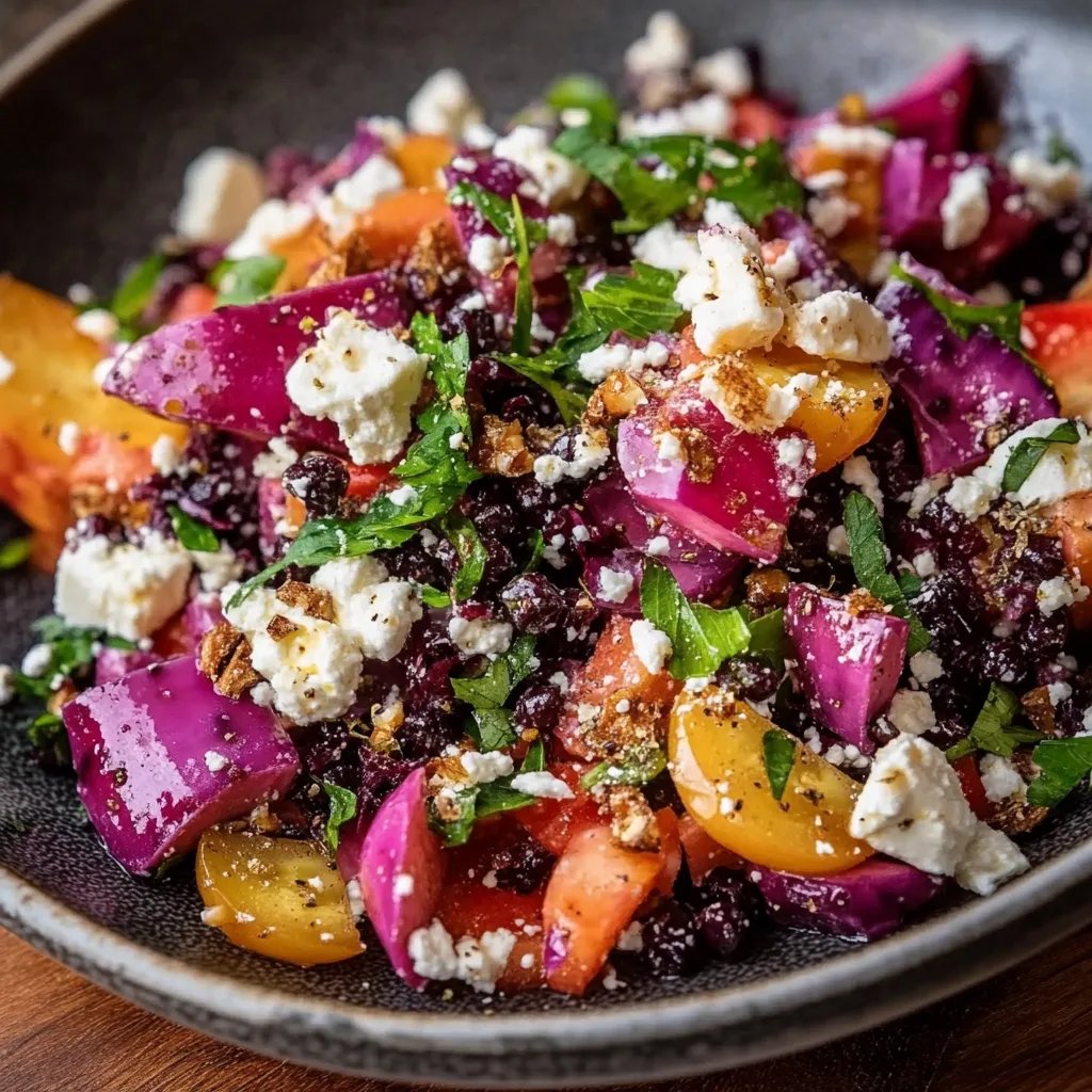 Rotkohlsalat mit Feta und Walnüssen