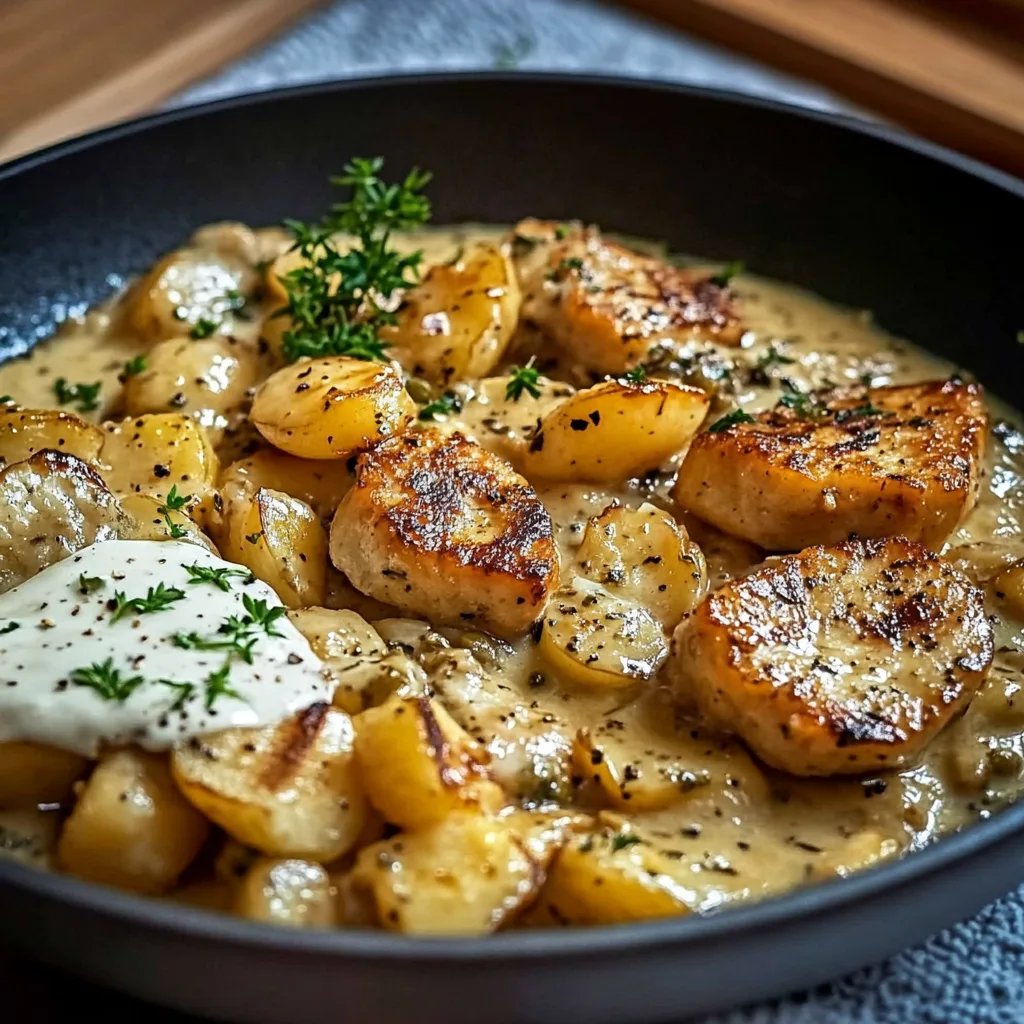 Zwiebel-Sahne-Hähnchen