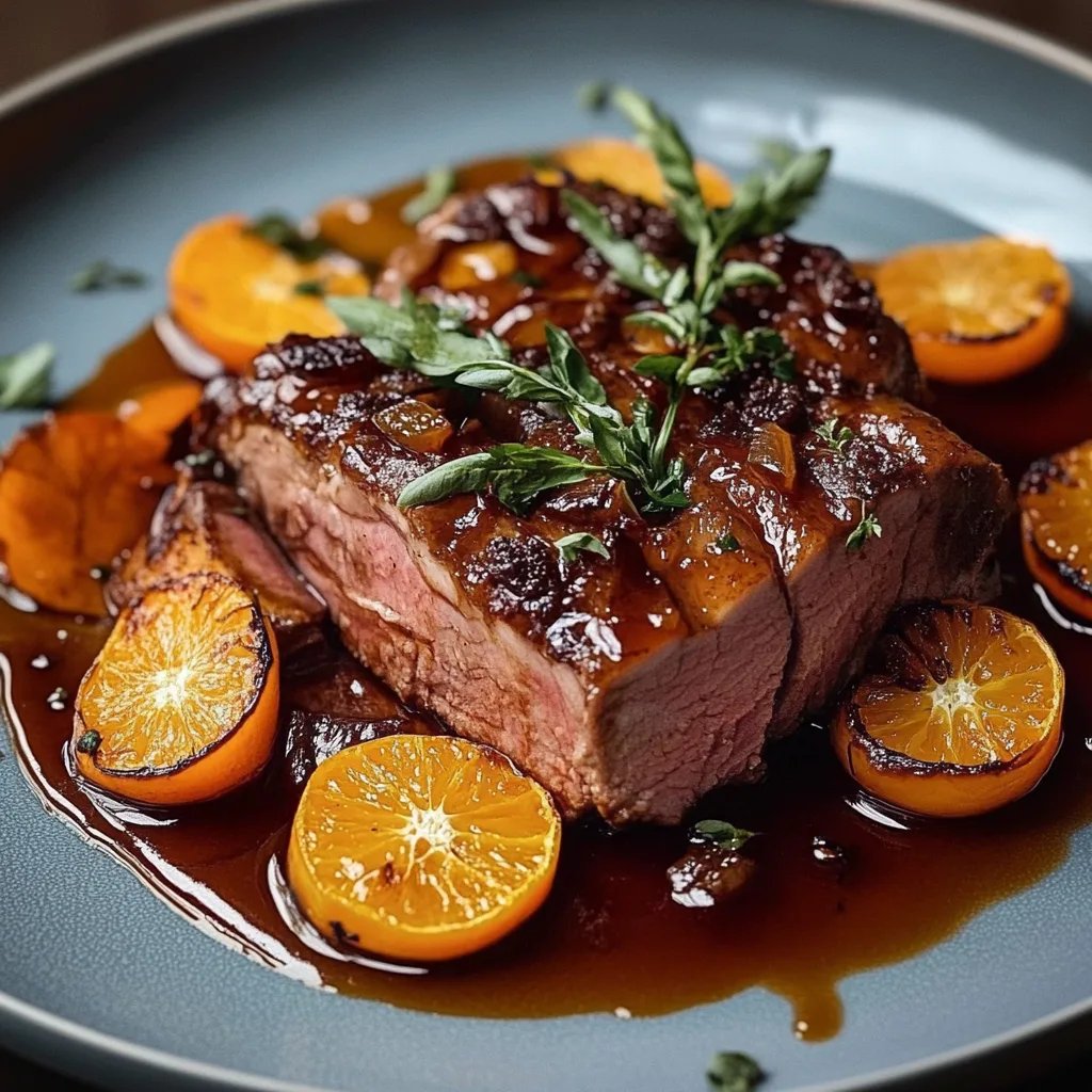 Leckeres Rinderbraten mit Orangen-Glasur