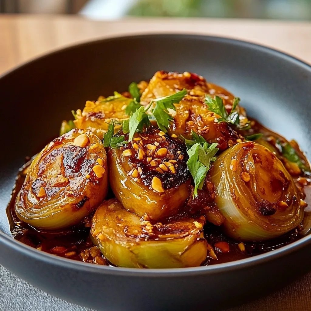 Geschmorter Spitzkohl mit Würziger Sauce