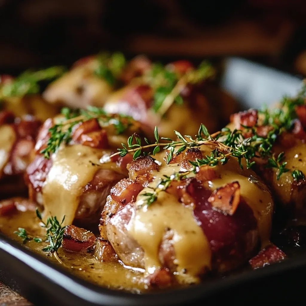 Gebackener Rosenkohl mit Speck und Senfsoße