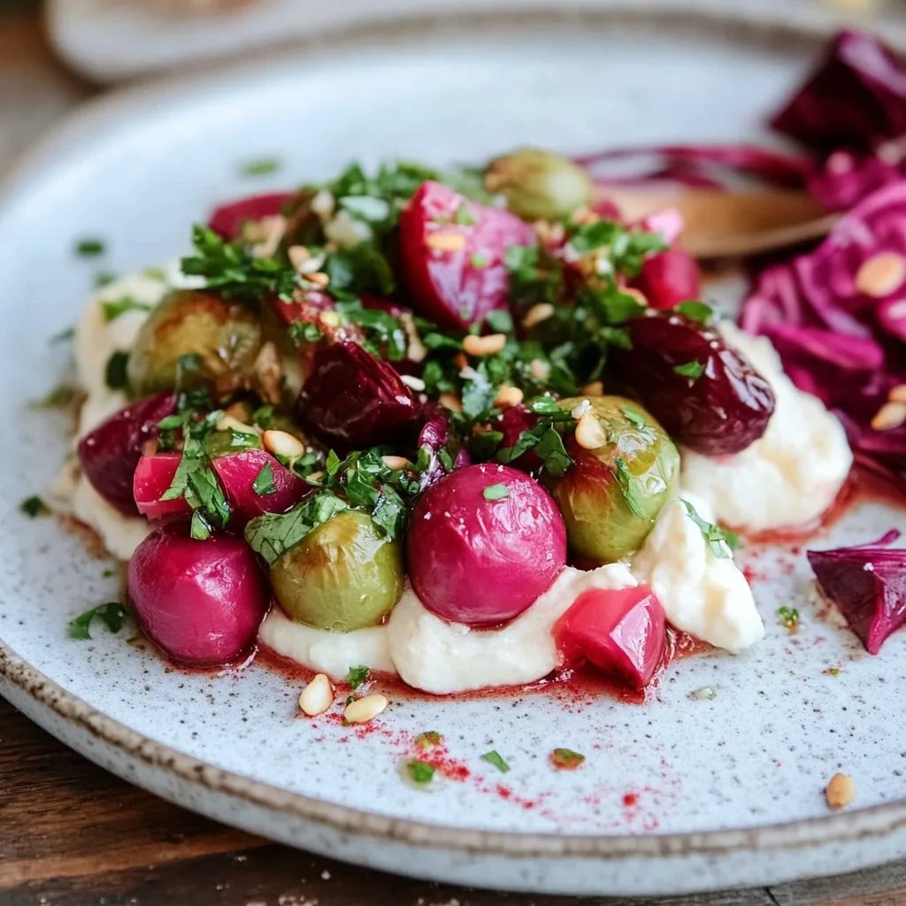 Gerösteter Rosenkohl mit whipped Feta