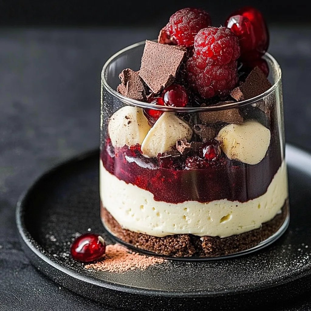 Amarettomousse mit Zimtpflaumen